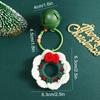 1PC Christmas Keychain New Year Gifts Santa Glove Handmade Doll Ornament Hanging Bag Ornament Crochet Wreath & Hat