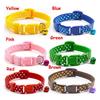 Pet Bell Collar Polka Dots Adjustable 7.5-12 Inch Width 1.0cm Plastic Buckle Small Dog Kitten Puppy Bell Collar Christmas