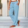 Women's High Waist Casual Pants with Pockets Color Relaxed Fit for Everyday Wear