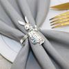Set Of 6 Lovely Rabbit Napkin Rings Buckles Distinctive Easter Rabbit Napkin Rings For Stylish Table Decorations