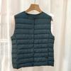 Women's 2025 Lightweight Collarless Down Vest - Short, Versatile, Fashionable Korean Style.