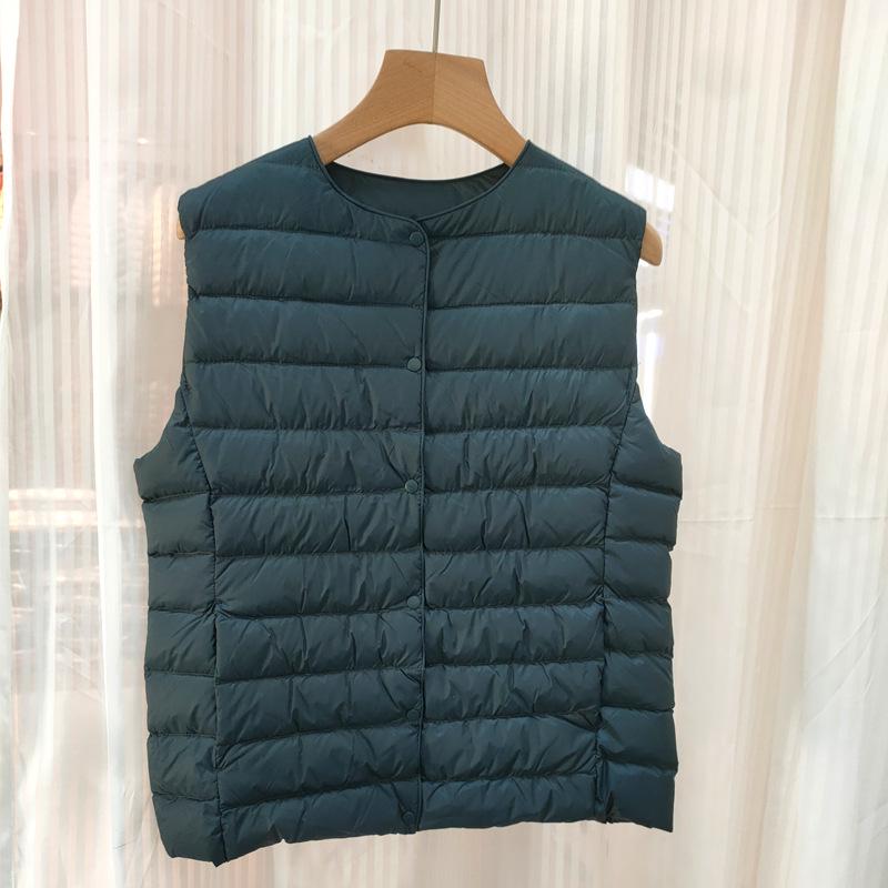 Women's 2025 Lightweight Collarless Down Vest - Short, Versatile, Fashionable Korean Style.