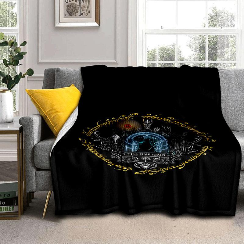 1pc The One Ring Cartoon Blanket,Portable Throw for Travel & Camping, All Season Cozy Blanket,Ideal Gift