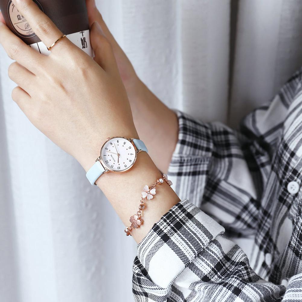 Digitale Damenuhr Leuchtend Mit Einfachem Vintage Mattem Lederarmband Mädchen Minimalistisch Lässig Quarz Armbanduhr