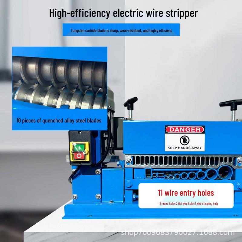 Compact Electric Wire Stripper for Removing Insulation from Old Wires and Cables
