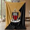 OGC Nice FC Weiche Flanell-Fleece-Decke Leichte Gemütliche Warme Überwurfdecke für Sofa Bett Heimdekoration