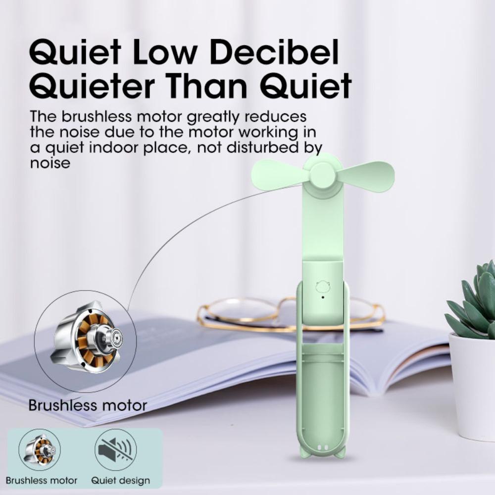 Mini Small Pocket Fan Solid Color Cooling Hand Fan Portable Handheld Fan  Outdoors