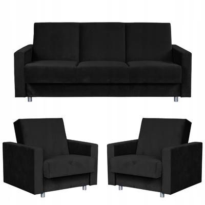 Alicja Lounge Furniture Set Sofa Bed Armchairs Black