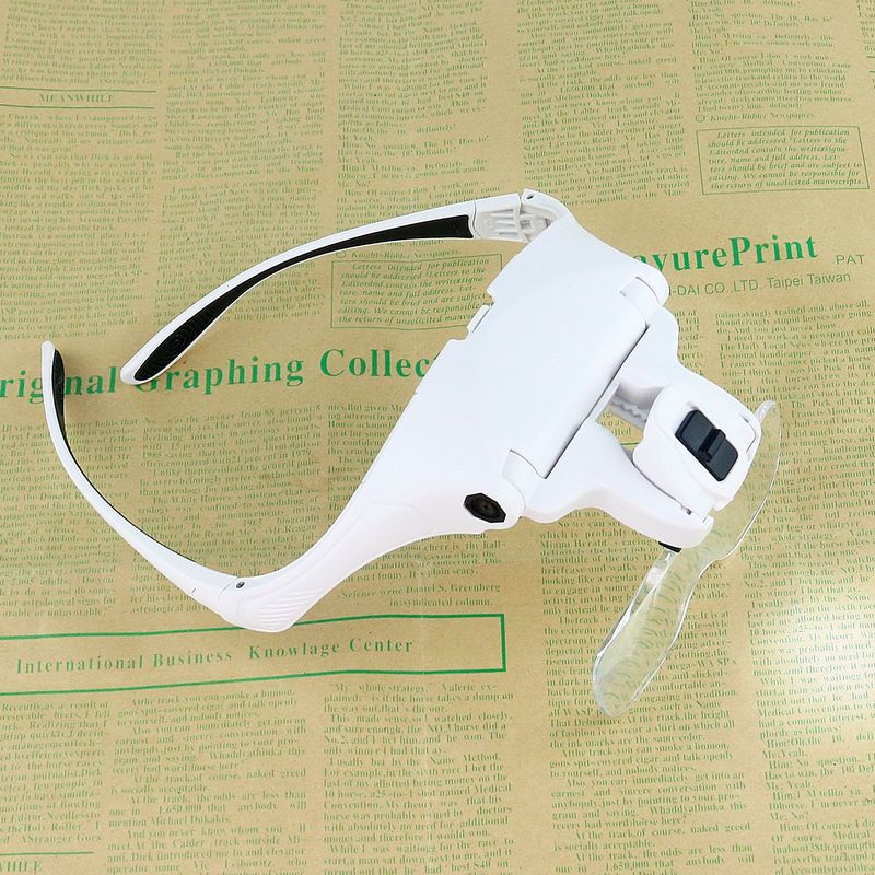 1.0X 1.5X 2.0X 2.5X 3.5X Adjustable 5 Lens Loupe LED Light Headband Magnifier Glass LED Magnifying Glasses With Lamp