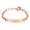 Engraved Name Bar Bracelet Personalized, Gold Plated Stainless Steel Heart Chain, Custom Gift for Women Girlfriend  Mom Wife