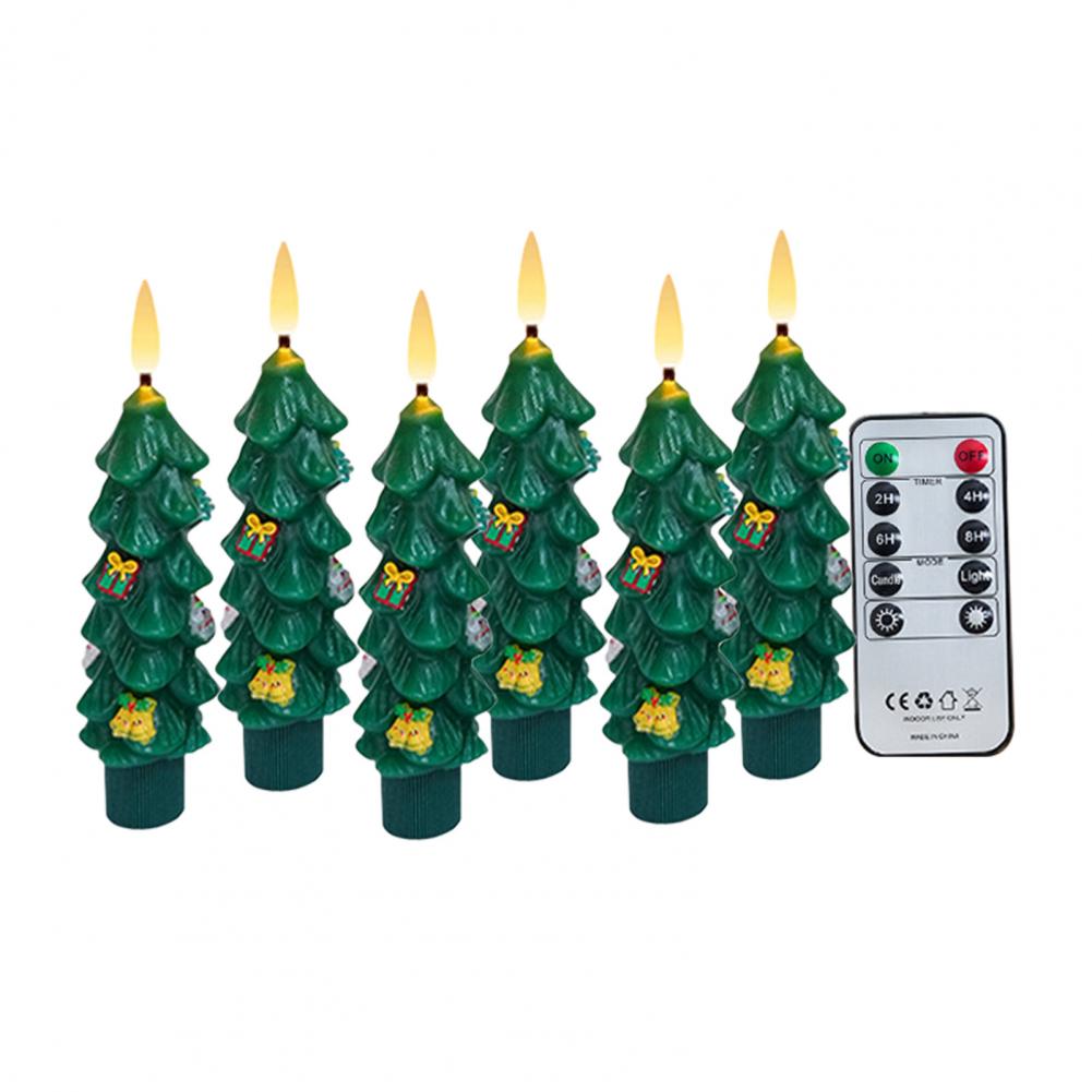 

Led Taper Candles with Remote Control Smokeless Led Candles Set of 6 Led Flameless Tree Taper Candles Holiday Decor