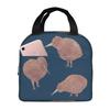 Christmas Kiwi Bird Insulated Lunch Bag for Women Kids Portable Food Boxes Thermal Lunch Box Tote