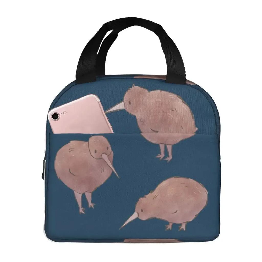 Christmas Kiwi Bird Insulated Lunch Bag for Women Kids Portable Food Boxes Thermal Lunch Box Tote