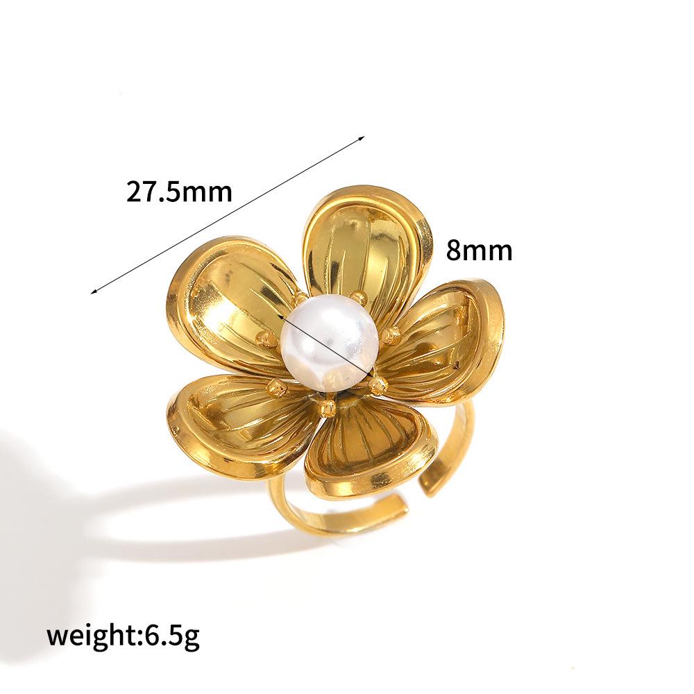 Retro Gold Stainless Steel Butterfly Flower Earrings