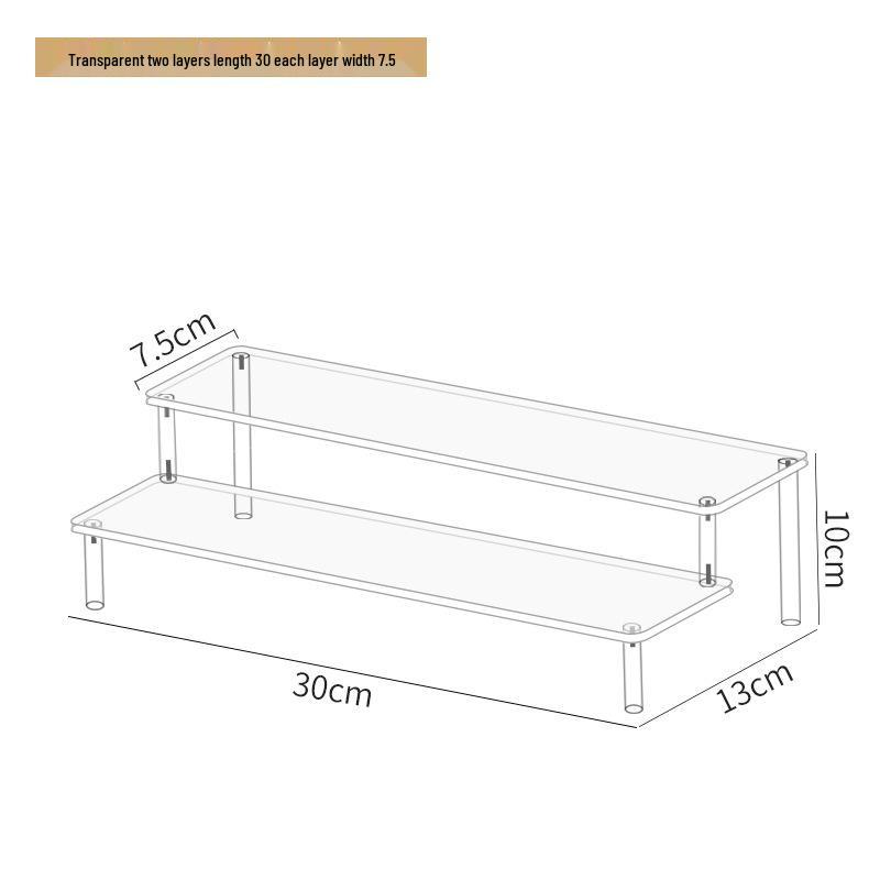 

Акриловая трехъярусная ручная стойка для кукол Pop Mart, косметики Jasmine, кошельков и ювелирных изделий 2-layer 30cm standard