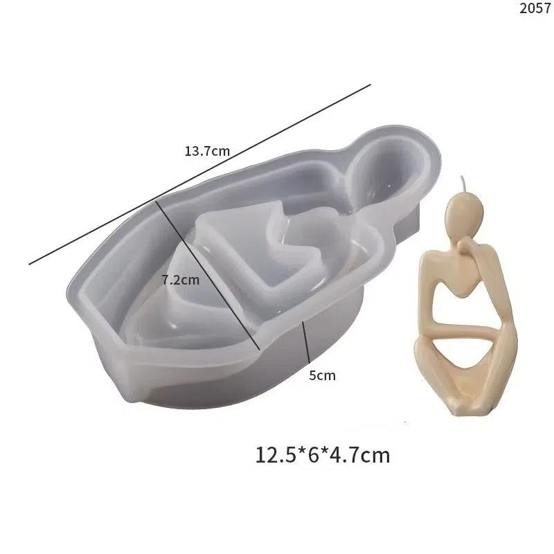 Matriță Silicon Statuia Gânditorului DIY 3D Artă Nordică Abstract Corp Uman Ornament Gips Matriță Rășină Epoxidică Matriță Artizanală Decor Acasă