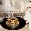 Lion Round Area Rug Perfect for Bedrooms Decorate room Dormitory Dining Room Anti-slip Round Rug Anime Office Decor