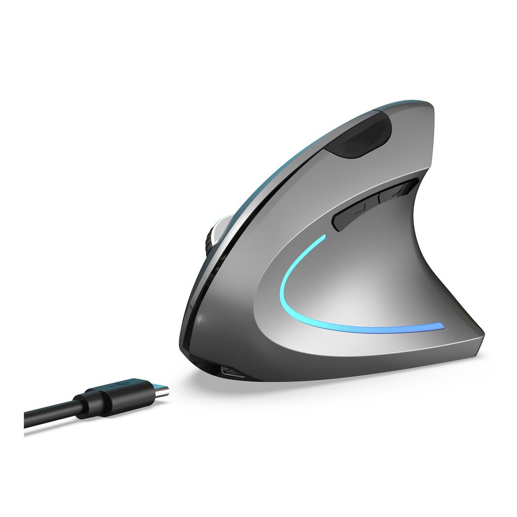 Ergonomic Wireless Vertical Mouse 2.4 G+BT5.1 Two mode Connection 2400DPI Silent Design