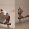 Suction cup walnut towel rack without punching holes bathroom towel pole single pole towel hanging pole hanging rack