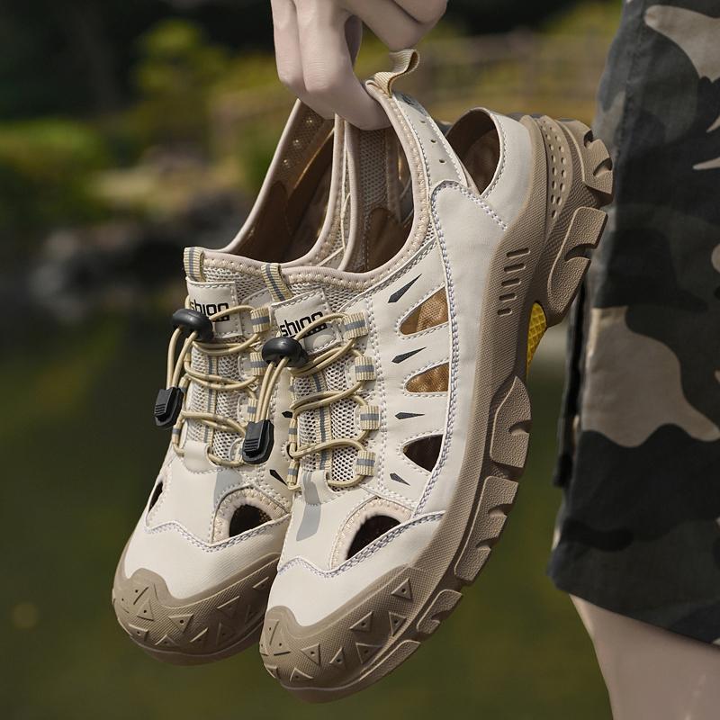 Fashion New Fashion Mens Beach Sandals Anti-collision Summer Hiking Shoes Outdoor Wading Aqua Shoes Non-Slip Male Treking Shoes Sneakers