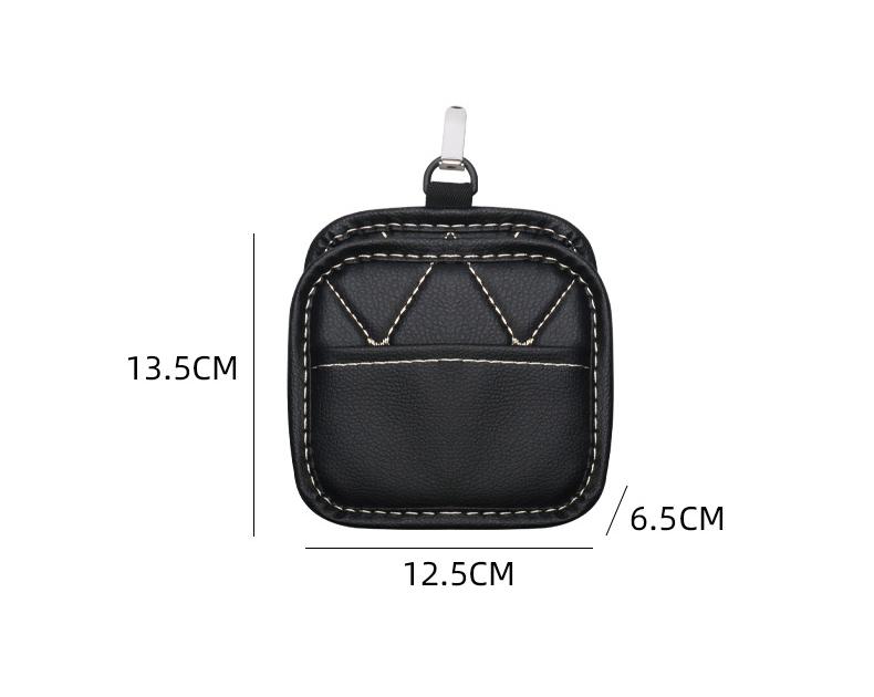 Car Storage Bag Air Outlet Hanging Bag Leather Car Storage Bag Foldable Storage Box Car Accessories Interior Car Organizer