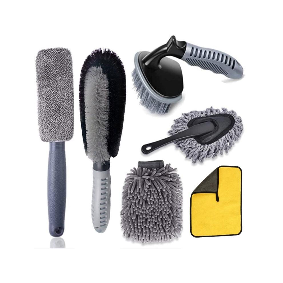 6pcs/Set Gloves Dusting Tire Brush Car Cleaning Brush Set(B Model)
