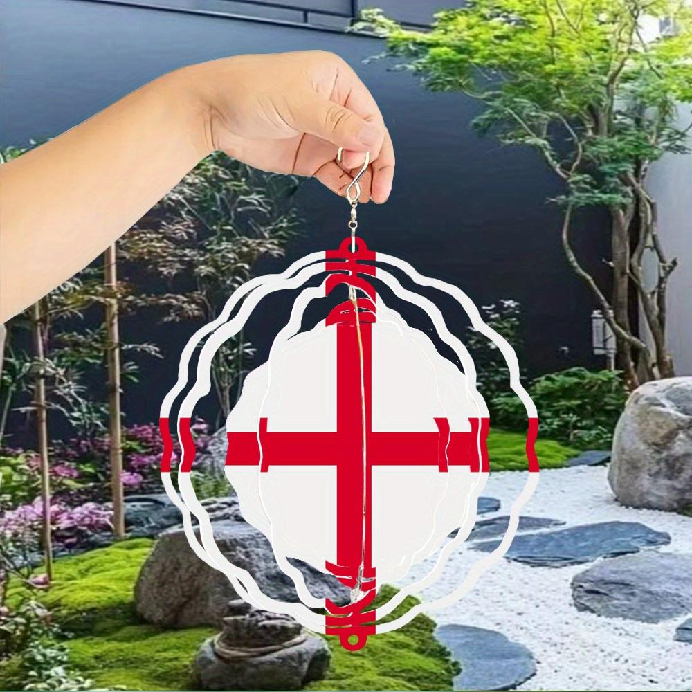 

Колокольчик ветра с флагом Англии. Патриотичный декор 9,84x9,84 дюйма для сада, террасы и праздников. чистый