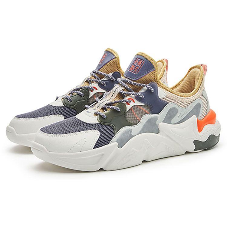 Hongxing Erke Linfeng Shock Absorbing Wear Resistant Low Top Sports Casual Shoes Men sneakers Micro-Crystal-White 51122102292-003