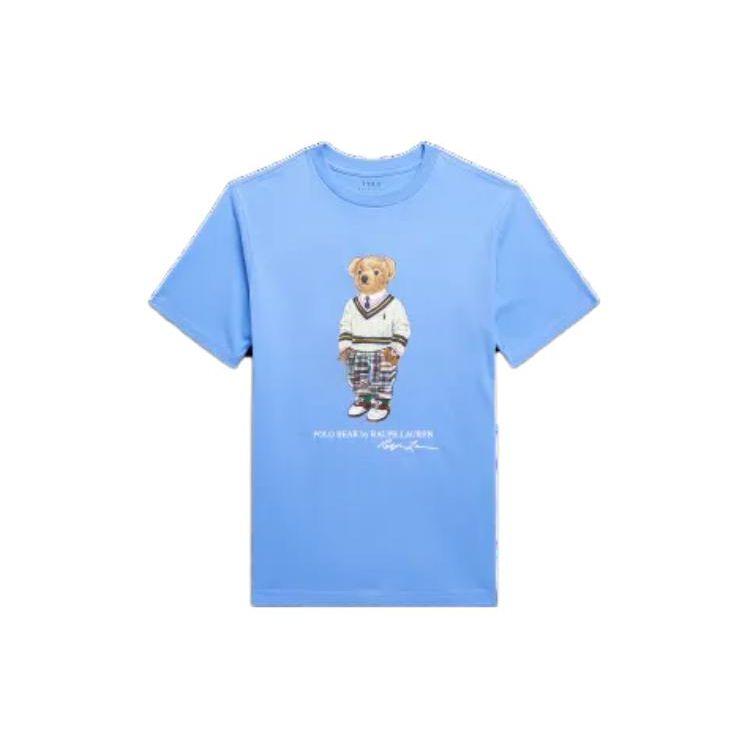 Polo Ralph Lauren T-Shirt Ss23 Plain Knit Short Sleeve Kids Tops Blue CWPOTSHY8020527-400