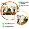 Decorative Glass Door Stickers Happy Halloween Wall Stickers, Moonlit Castle Pumpkin Clings, Waterproof Easy Apply Decals Haunted House for