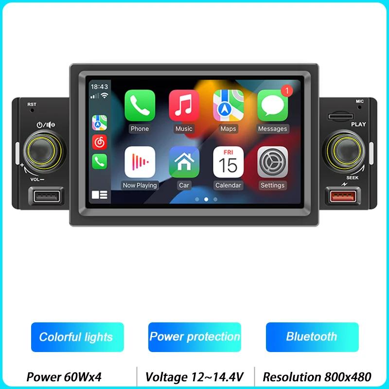 

5-дюймовый автомобильный радиоприемник 1Din CarPlay Android автомобильный мультимедийный проигрыватель Bluetooth MirrorLink FM-приемник для Volkswagen Nissan Toyota