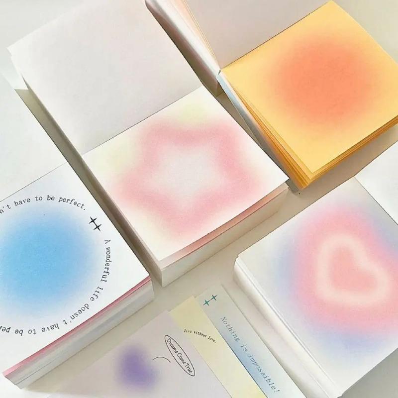 400Sheets High Quality Gradient Memo Pad Non-Sticky Dusk Sun Halo Note Paper Tearable Material Paper Stationery