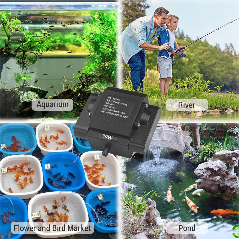 20W/30W Powerful Aquarium Pump Adjustable Fish Oxygen Aerator Pump with 4 Outlets and Accessories