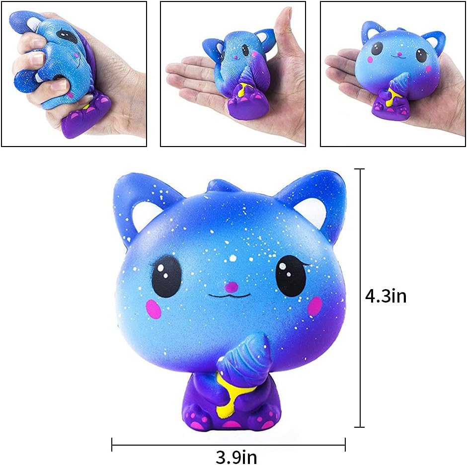 Squishy Toy 4 Pieces, VICTERR Stress Toy Squishy Set, Squishies Party Gifts Autism Anxiety for Children Girls Boys Adults