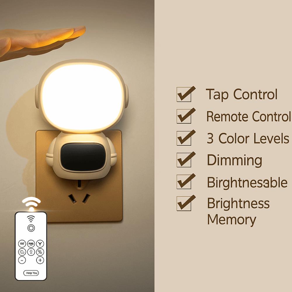 Digital Clock Remote Control Dimmable LED Lamp USB Rechargeable Nursery Sleep Aid  Nursery