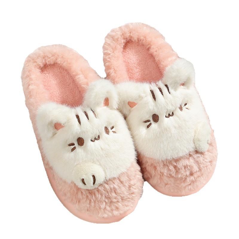 Mengmeng kitten cotton slippers women's winter indoor home velvet warm non-slip slippers women