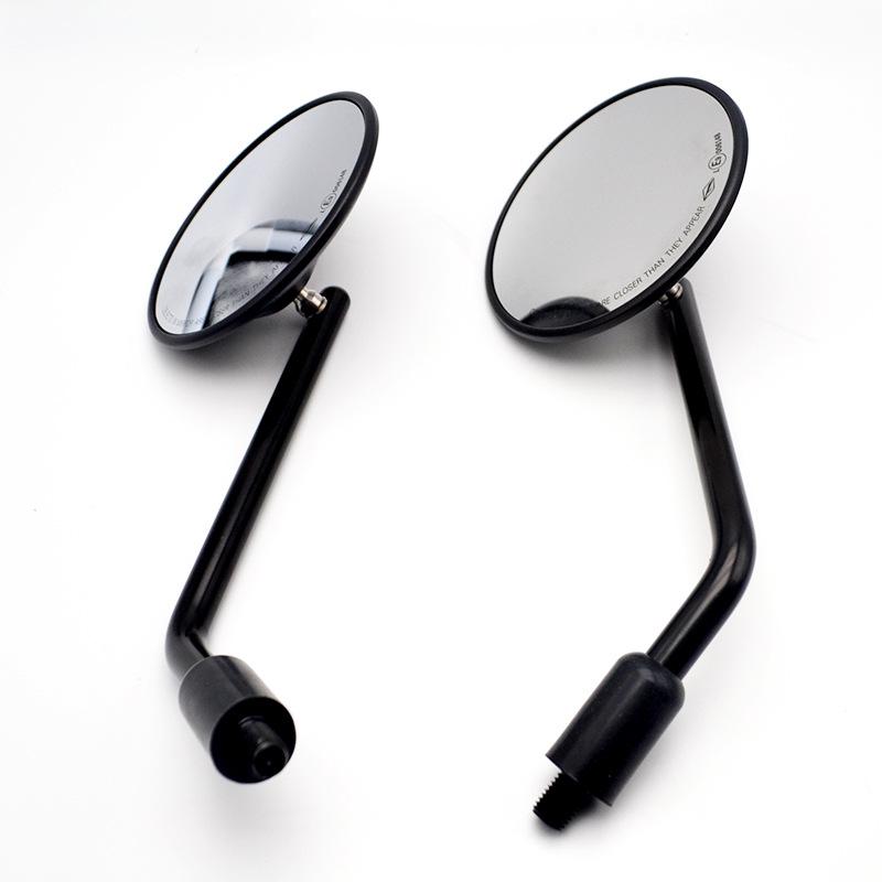Retro Round 10mm Right-Hand Thread Motorcycle Rearview Mirror with Iron Rod for M10