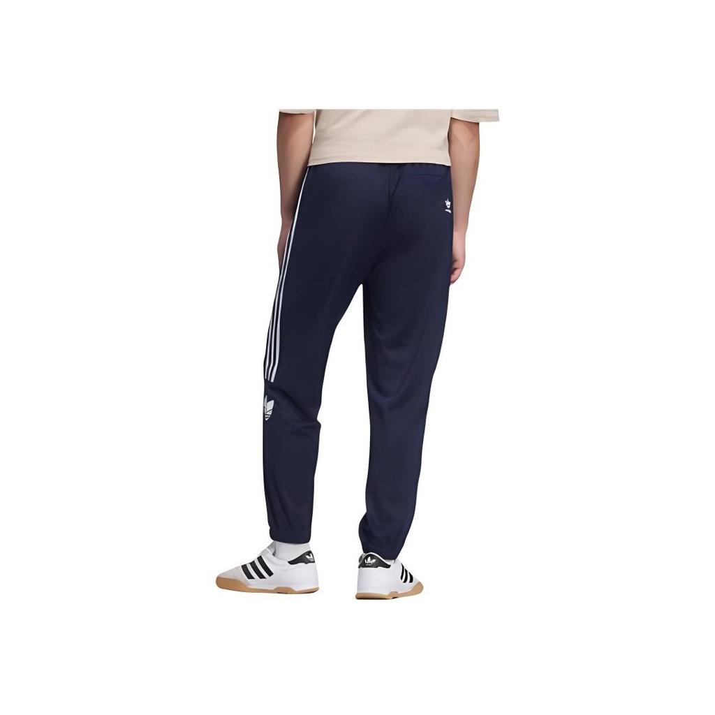Adidas Originals Logo Lettre Imprimé Rayures Pantalon Tricoté Sport Simple Confortable Rétro Pantalon Unisexe Indigo Foncé JL8402