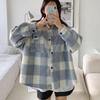 New Arrivals Open Run Oversized Check Pattern Fall Outer Shirt