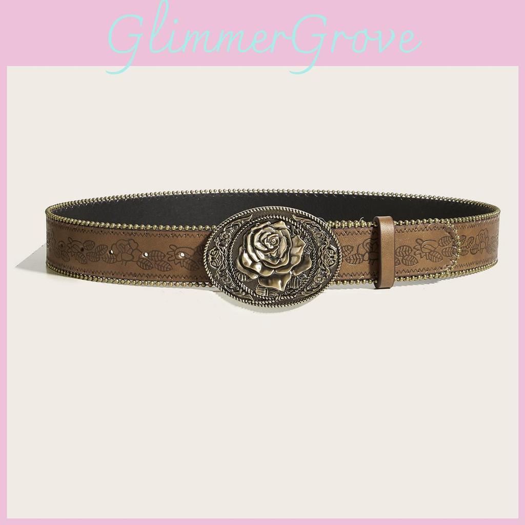 Rock Leather Punk Waist Belt With Vintage Studded Design Daily Supplies Casuals