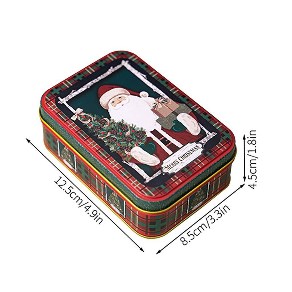 Cute Tinplate Christmas Tin Box Festival Ornaments Gift Candy Jar New Year Party Supplies Biscuit Tin Christmas