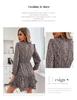 2026 Autumn/Winter European & American Fashion Floral Ruffle Long Sleeve Dress for Women