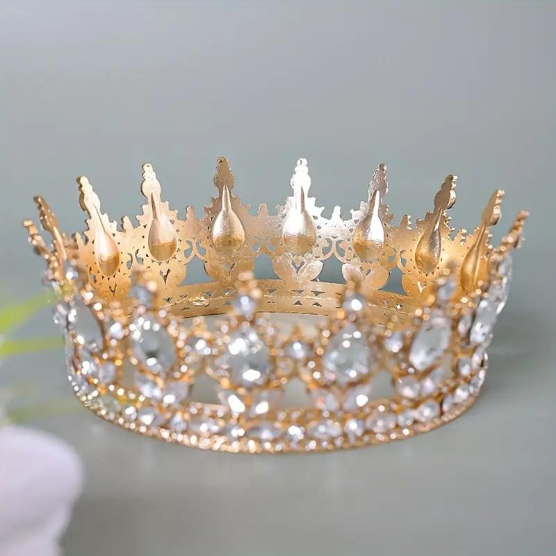 Luxury Bride Princess Crown Hair Accessories Banquet Photography Accessories Baroque Gorgeou Crystal Full Crown King Tiara Crown