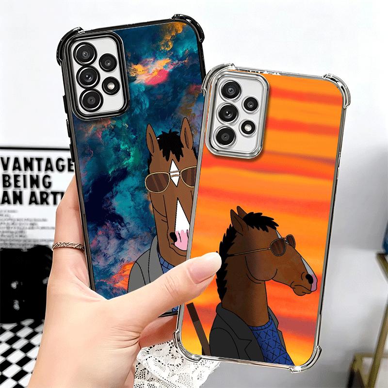 B-BoJack H-Horseman Funny Plating Phone Case For Samsung A17 A07 A37 A57 A16 A56 A15 A55 A14 A54 A13 A53 A26 A36 A25 A35 A24 A34