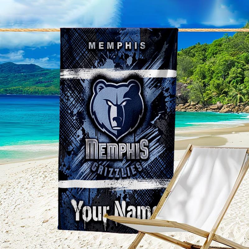 Custom Name Beach Towel Grizzly Marks Logo Design Beach Towel, Soft Microfiber, Gift for Her/Him, Birthday, for Pool, Beach, Travel, Fan gifts