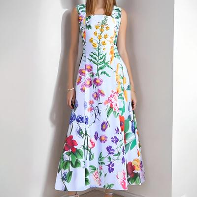 Spring New Women's Fashion Sexy Printed Backless Straps Big Sway Dress