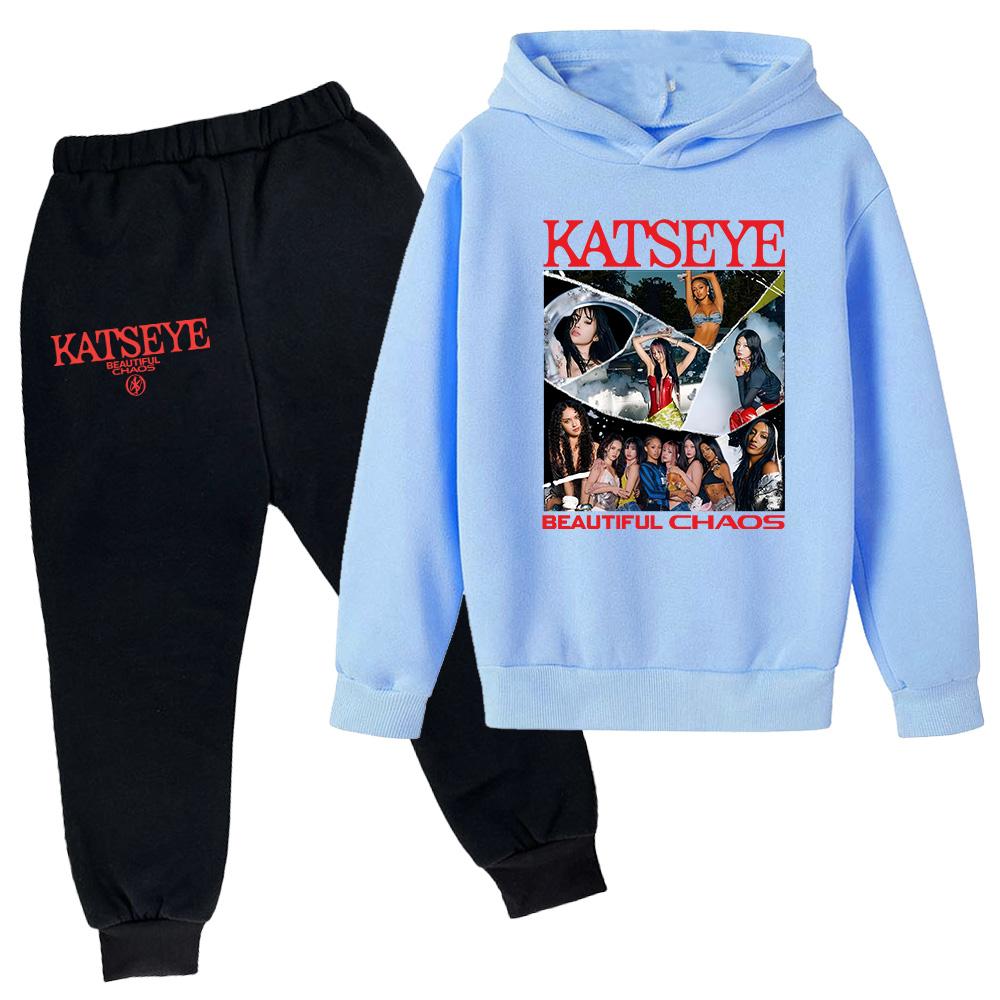 Plush Long Sleeved Pants Loose Pullover Hoodie Set For Children