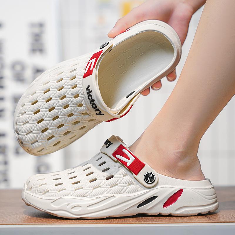 Clogs Herren Sommer Outdoor Rutschfest Zehenschutzkappe Slipper Outdoor Strand Sport Badesandalen