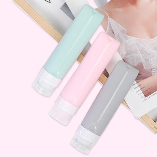 

3/4/5 шт. 90 мл флакон-дозатор, хорошо запечатываемый, герметичный, многоразовый, силиконовый, плоский, в скандинавском стиле, флакон для хранения косметического лосьона, походная поставка