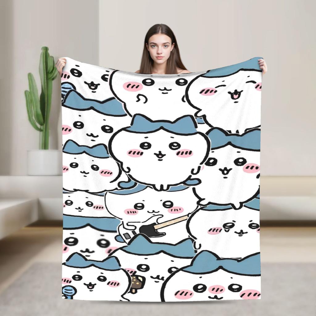 Chiikawa Toilet Blankets Fleece Awesome Soft Throw Blankets for Home Textile Decor